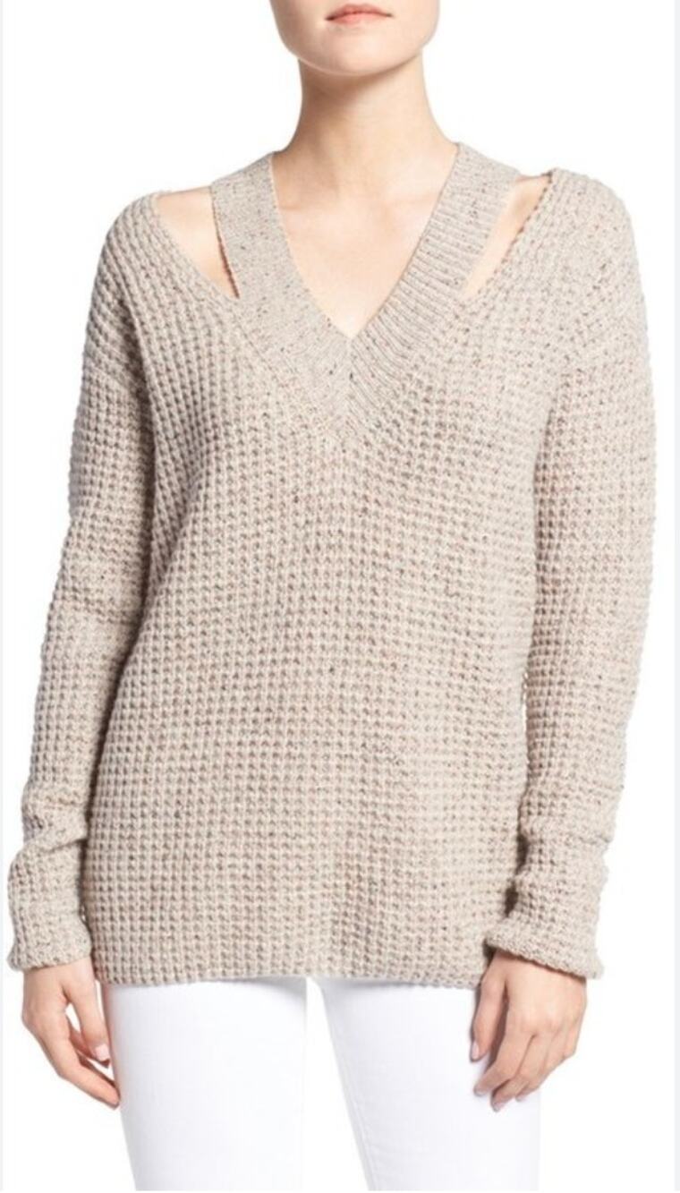 REBECCA MINKOFF NWT Draco Sweater in Oatcake Multi // XS